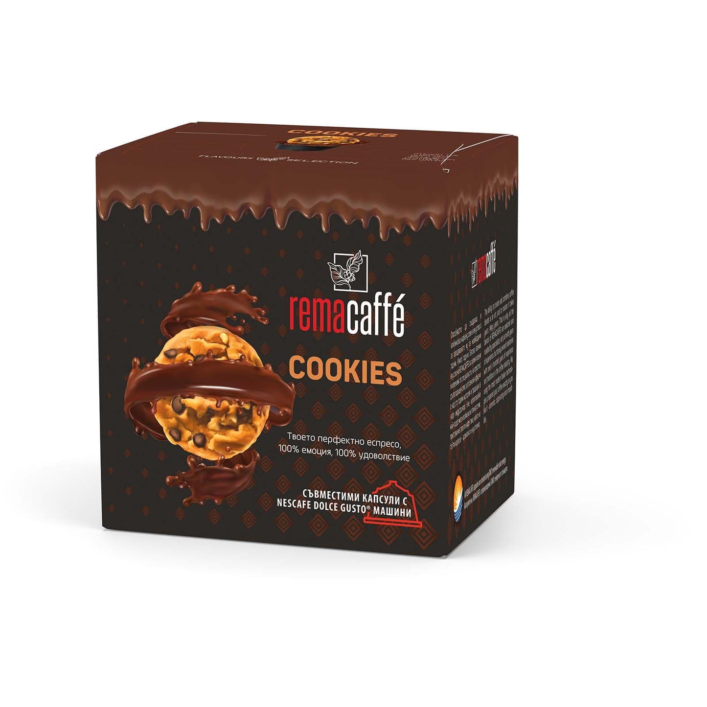 REMACAFFÉ Cookies capsule, 16 buc., compatibile cu aparatele de cafea Nescafe Dolce Gusto