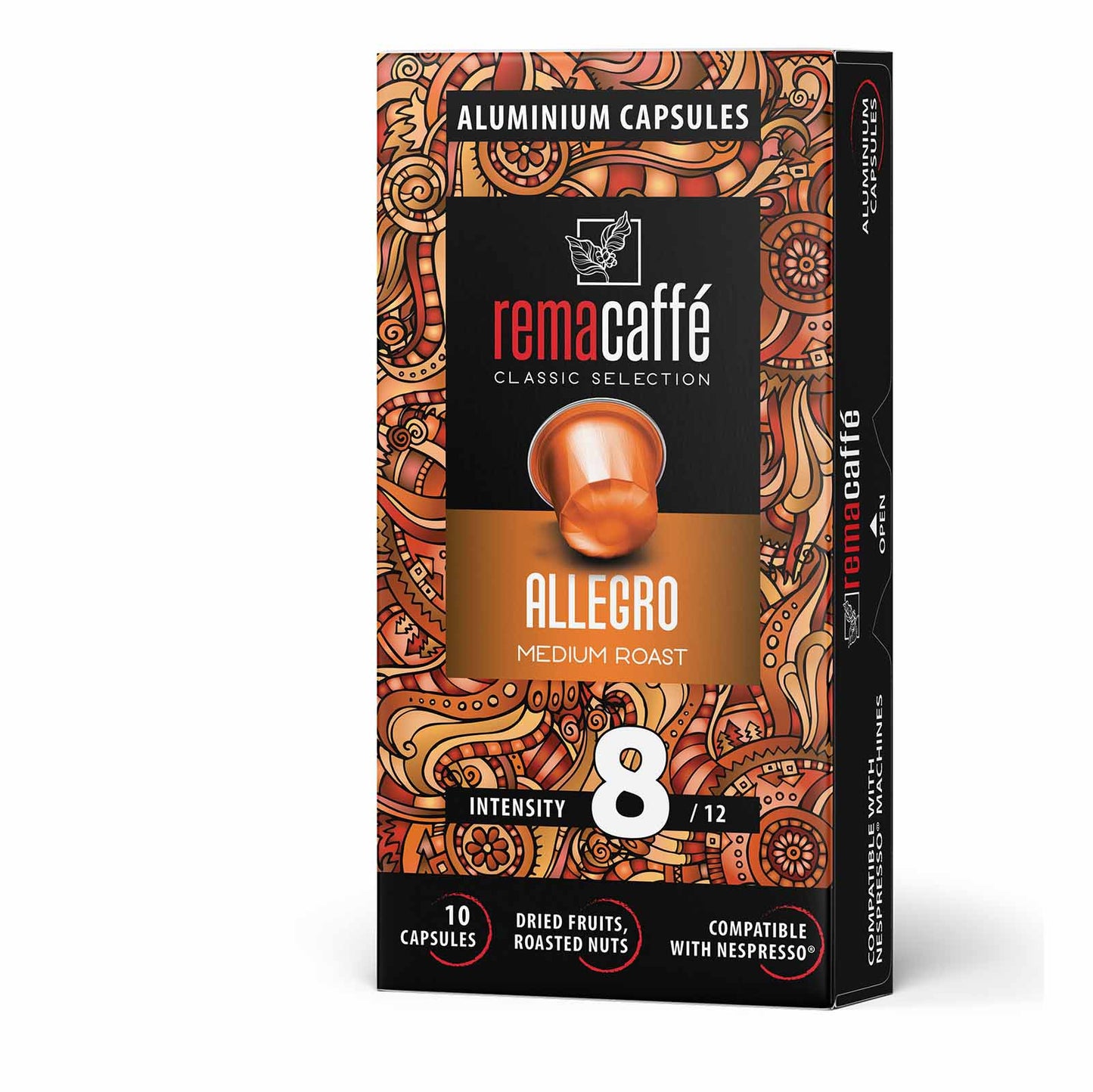 Capsule REMACAFFE Allegro, 10 buc., compatibile cu aparatele Nespresso