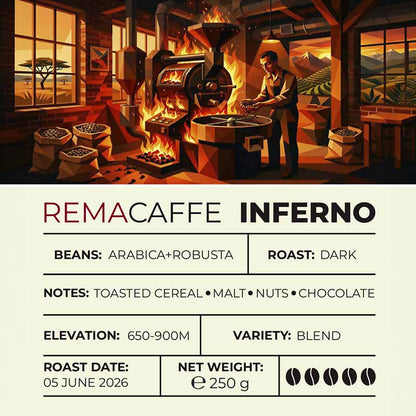 Кафе на зърна REMACAFFE Inferno, 250 гр.